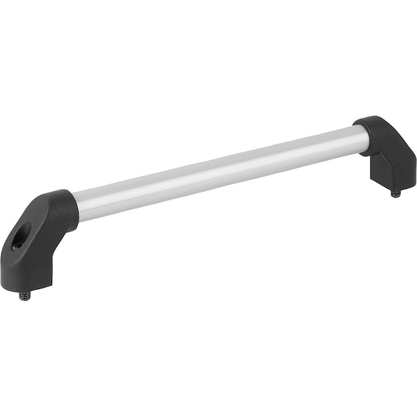 Tubular Handle A=500, L=530, H=55, 5, Form:A, Aluminum Natural Ground And Anodized, Comp: Plastic
